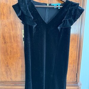 Draper James Black Velvet Midi Dress